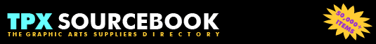 TPXs Sourcebook lists companies that manufacture, sell or service graphic arts equipment or supplies.